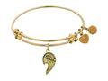 Angelica Collection Antique Yellow Stipple Finish Brass Right-half Heart sisters Expandable Bangle