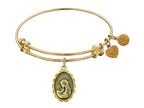 Angelica Collection Antique Yellow Stipple Finish Brass a Mother's Love Expandable Bangle