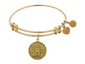 Angelica Collection Antique Yellow Stipple Finish Brass Female Expandable Bangle