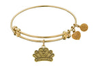 Angelica Collection Antique Yellow Stipple Finish Brass princess Expandable Bangle