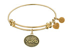Angelica Collection Antique Yellow Stipple Finish Brass hugs and Kisses Expandable Bangle