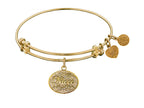 Angelica Collection Non-antique Yellow Stipple Finish Brass niece Expandable Bangle