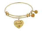 Angelica Collection Non-antique Yellow Stipple Finish Brass sweet 16 Expandable Bangle