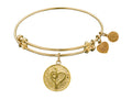 Angelica Collection Non-antique Yellow Stipple Finish Brass music Expandable Bangle