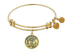 Angelica Collection Antique Yellow Smooth Finish Brass gemini-may An Expandable Bangle