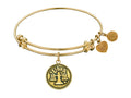 Angelica Collection Antique Yellow Smooth Finish Brass libra- September Expandable Bangle