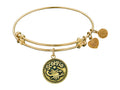 Angelica Collection Antique Yellow Smooth Finish Brass scorpio- October Expandable Bangle