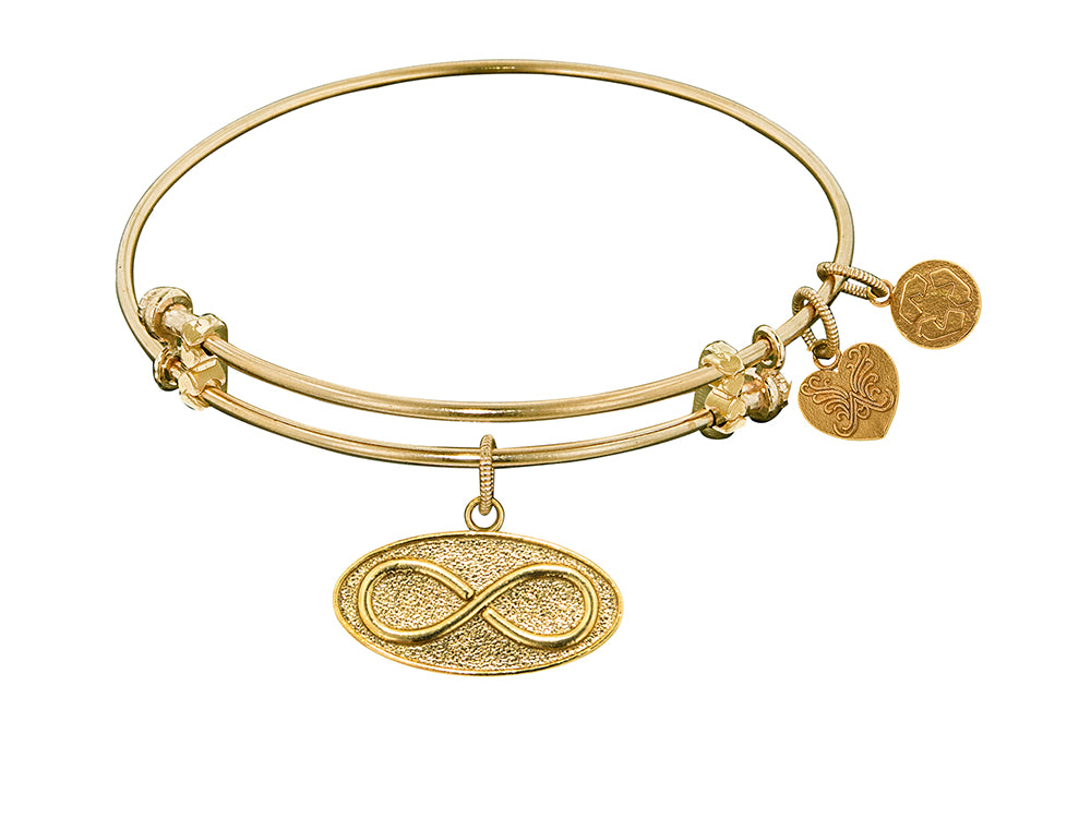 Angelica Collection Non-antique Yellow Stipple Finish Brass infinity Expandable Bangle