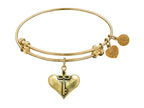 Angelica Collection Antique Yellow Smooth Finish Brass cherish Expandable Bangle