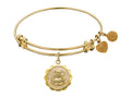 Angelica Collection Non-antique Yellow Stipple Finish Brass wedding Day Expandable Bangle