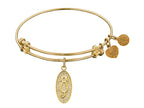 Angelica Collection Non-antique Yellow Stipple Finish Brass cat Expandable Bangle