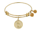 Angelica Collection Non-antique Yellow Stipple Finish Brass dog Expandable Bangle
