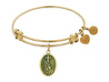 Angelica Collection Antique Yellow Stipple Finish Brass faith Expandable Bangle
