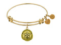 Angelica Collection Antique Yellow Smooth Finish Brass sand Dollar Expandable Bangle