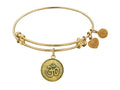 Angelica Collection Antique Yellow Stipple Finish Brass om Expandable Bangle