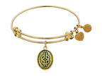 Angelica Collection Antique Yellow Smooth Finish Brass wisdom Knot Expandable Bangle