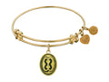 Angelica Collection Antique Yellow Smooth Finish Brass chain Link Expandable Bangle
