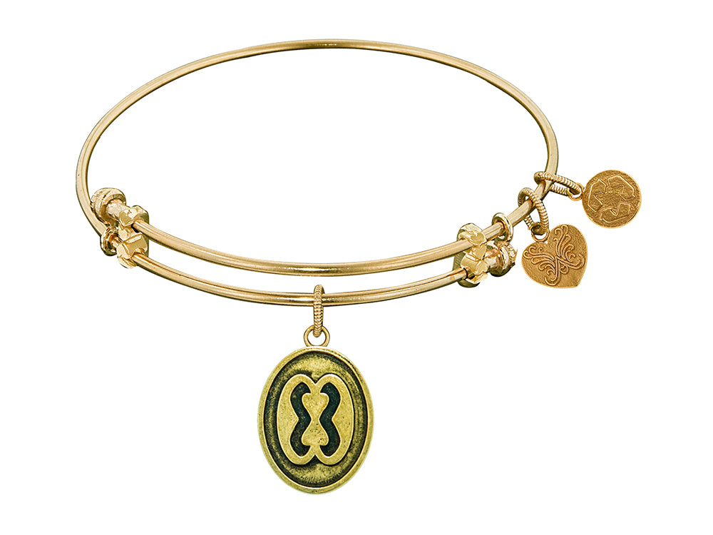 Angelica Collection Antique Yellow Smooth Finish Brass chain Link Expandable Bangle