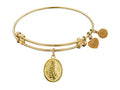 Angelica Collection Non-antique Yellow Stipple Finish Brass faith And Trust Expandable Bangle