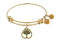 Angelica Collection Antique Yellow Stipple Finish Brass tree Of Life Expandable Bangle
