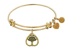 Angelica Collection Antique Yellow Stipple Finish Brass tree Of Life Expandable Bangle