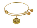 Angelica Collection Antique Yellow Stipple Finish Brass eye Of Horus Expandable Bangle