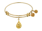 Angelica Collection Non-antique Yellow Stipple Finish Brass water Expandable Bangle