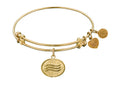 Angelica Collection Non-antique Yellow Stipple Finish Brass air Expandable Bangle