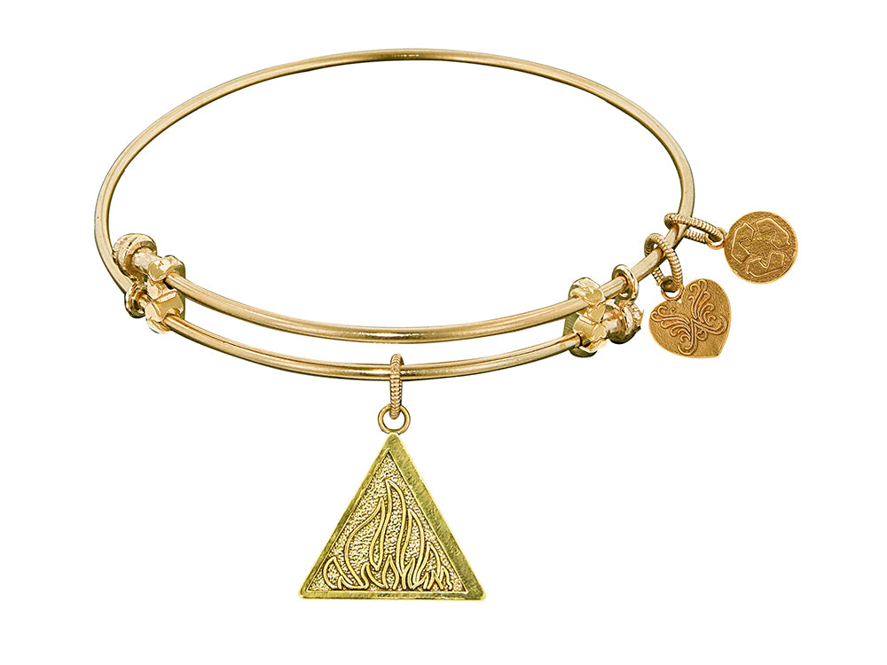 Angelica Collection Non-antique Yellow Stipple Finish Brass fire Expandable Bangle