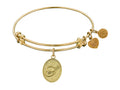Angelica Collection Non-antique Yellow Stipple Finish Brass Initial s Expandable Bangle