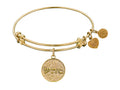 Angelica Collection Non-antique Yellow Stipple Finish Brass healing Shema-or Expandable Bangle