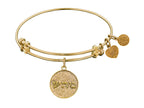 Angelica Collection Non-antique Yellow Stipple Finish Brass healing Shema-or Expandable Bangle