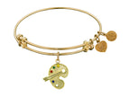 Angelica Collection Non-antique Yellow Stipple Finish Brass With Enamel Paint Pallet Expandable Bangle