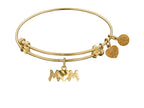 Angelica Collection Non-antique Yellow Stipple Finish Brass m-heart-m Expandable Bangle