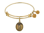 Angelica Collection Brass with Yellow Finish Friends Smelly Cat Expandable Bangle