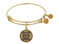 Angelica Collection Brass with Yellow Finish Friends 20th Anniversary Charm Expandable Bangle