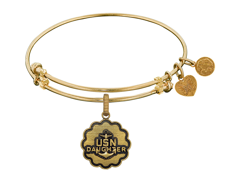 Angelica Collection Brass with Yellow Finish U.S. Navy Daughter Expandable Bangle
