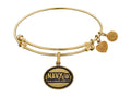 Angelica Collection Brass with Yellow Finish U.S. Navy Honor. Courage. Commitment. Expandable Bangle