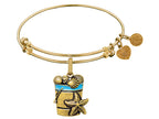 Brass With Yellow Beach Bucket With Sea Shells For Angelica Collection Bangle