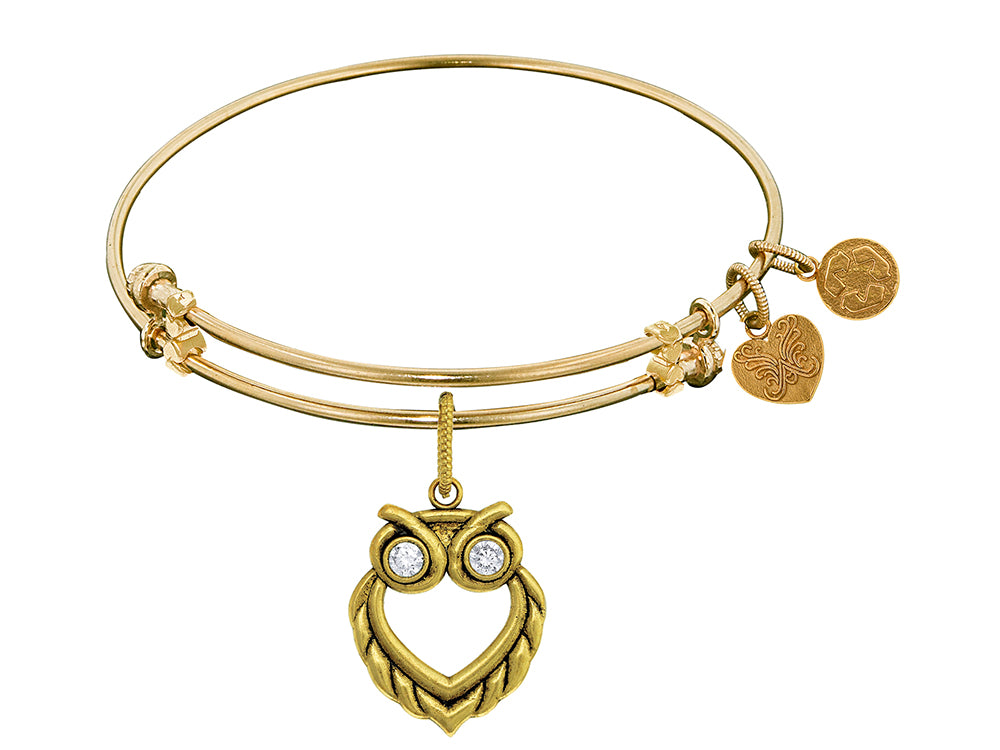 Brass With Yellow Finish Owl Angelica Collection Bangle For Angelica Collection Bangle