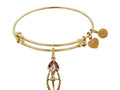 Brass With Yellow Dancer With Dangle Shoes Charm For Angelica Collection Bangle