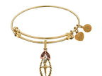Brass With Yellow Dancer With Dangle Shoes Charm For Angelica Collection Bangle