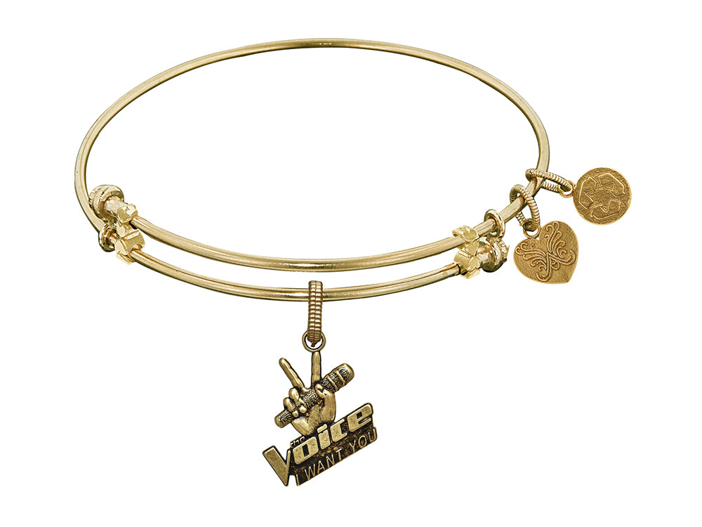 Brass Yellow The Voice Microphone Charm For Angelica Collection Bangle