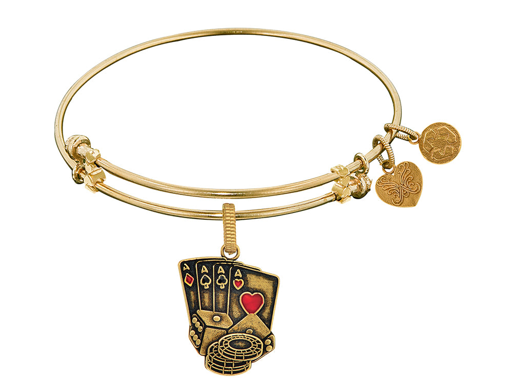 Brass With Yellow Casino Night Charm For Angelica Collection Bangle