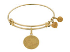 Brass With Yellow Oval Engravable Charm For Angelica Collection Bangle