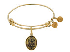 Brass With Yellow Keep Calm Charm For Angelica Collection Bangle