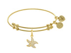 Angelica Collection Brass With Yellow Starfish Charm With White CZ On Yellow Bangle