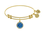 Brass With March Birth Month On Yellow Angelica Collection Bangle