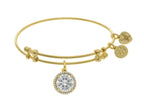 Angelica Collection Brass With Yellow April Birth Month On Yellow Bangle