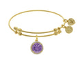 Brass With June Birth Month On Yellow Angelica Collection Bangle